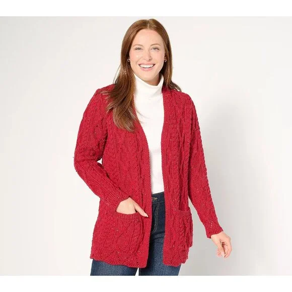 Aran Crafts Sweaters Aran Crafts Merino Wool Open Front